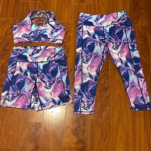 CVG sports bra, Capri & shorts set
